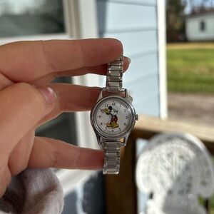 Vintage Mickey Disney silver tone watch